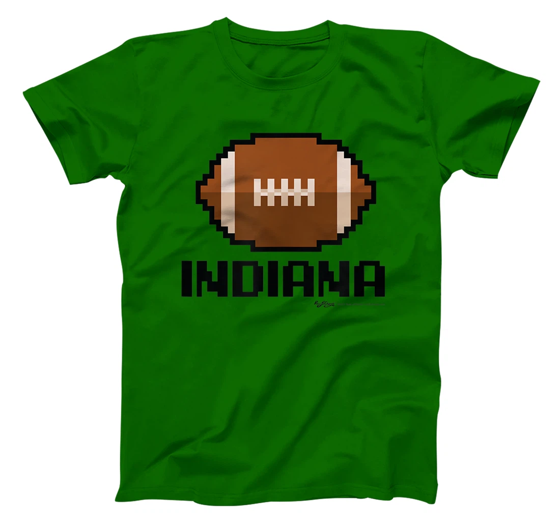 Womens Gamer Football Indiana 8-Bit State T-Shirt, Women T-Shirt