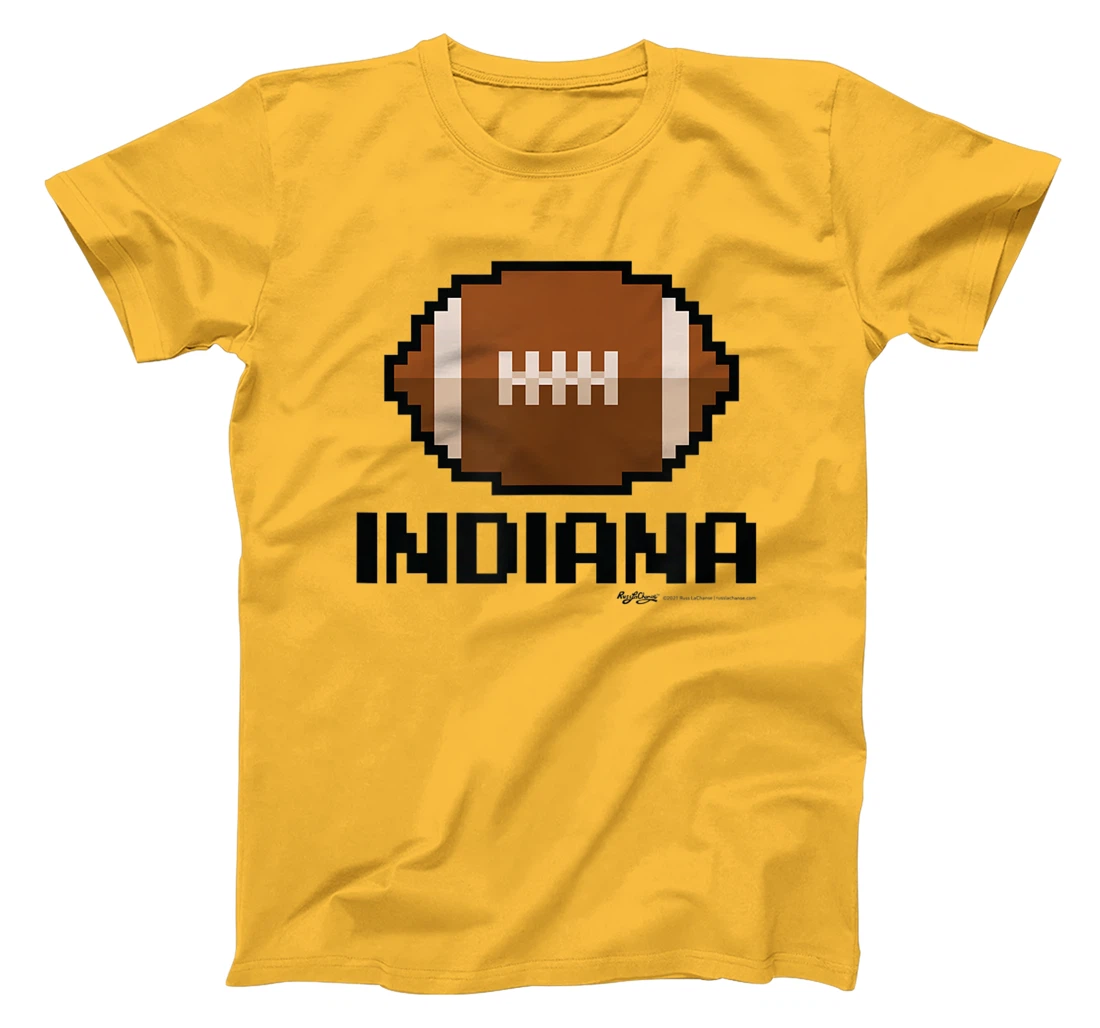 Womens Gamer Football Indiana 8-Bit State T-Shirt, Women T-Shirt