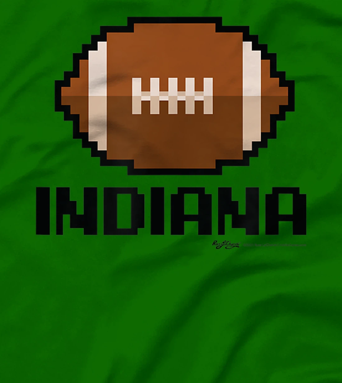 Womens Gamer Football Indiana 8-Bit State T-Shirt, Women T-Shirt