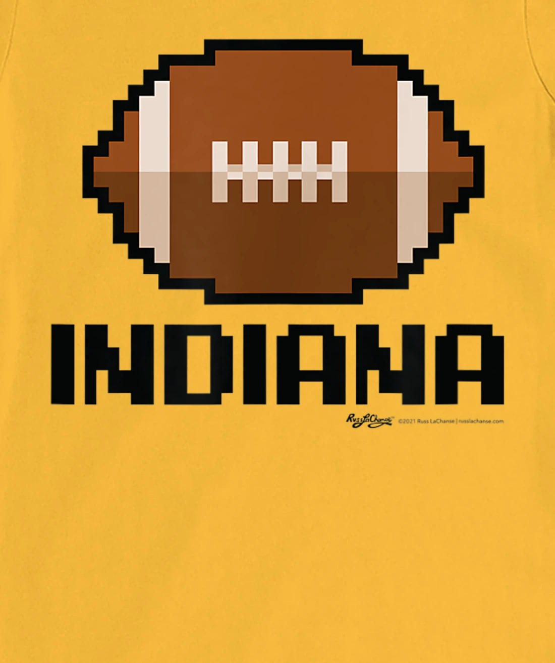 Womens Gamer Football Indiana 8-Bit State T-Shirt, Women T-Shirt