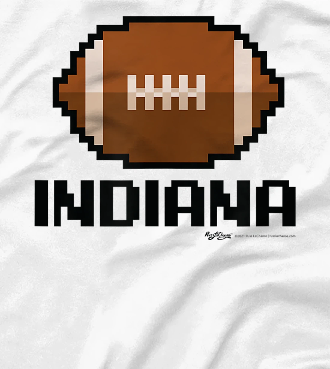 Womens Gamer Football Indiana 8-Bit State T-Shirt, Women T-Shirt
