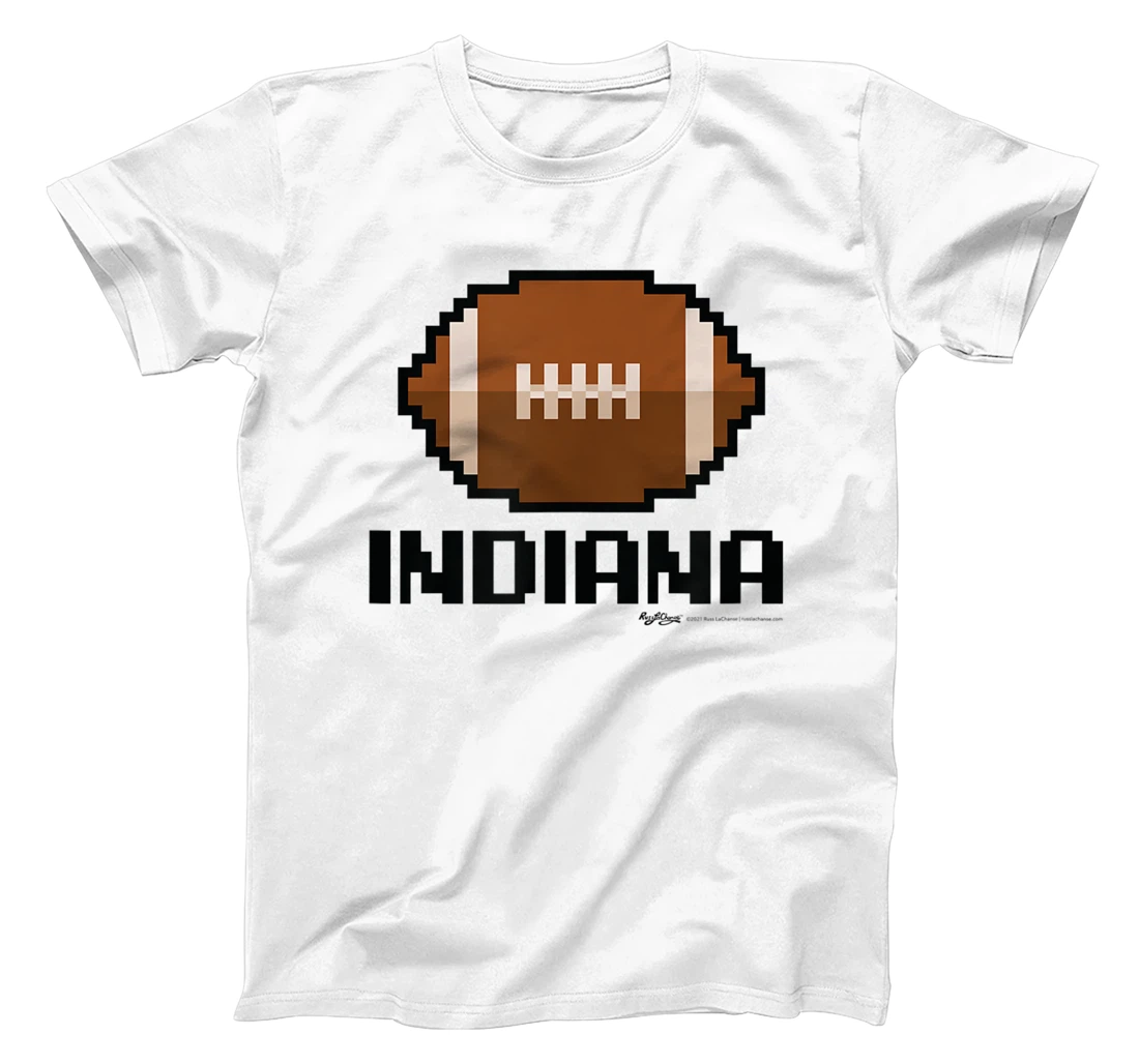 Womens Gamer Football Indiana 8-Bit State T-Shirt, Women T-Shirt