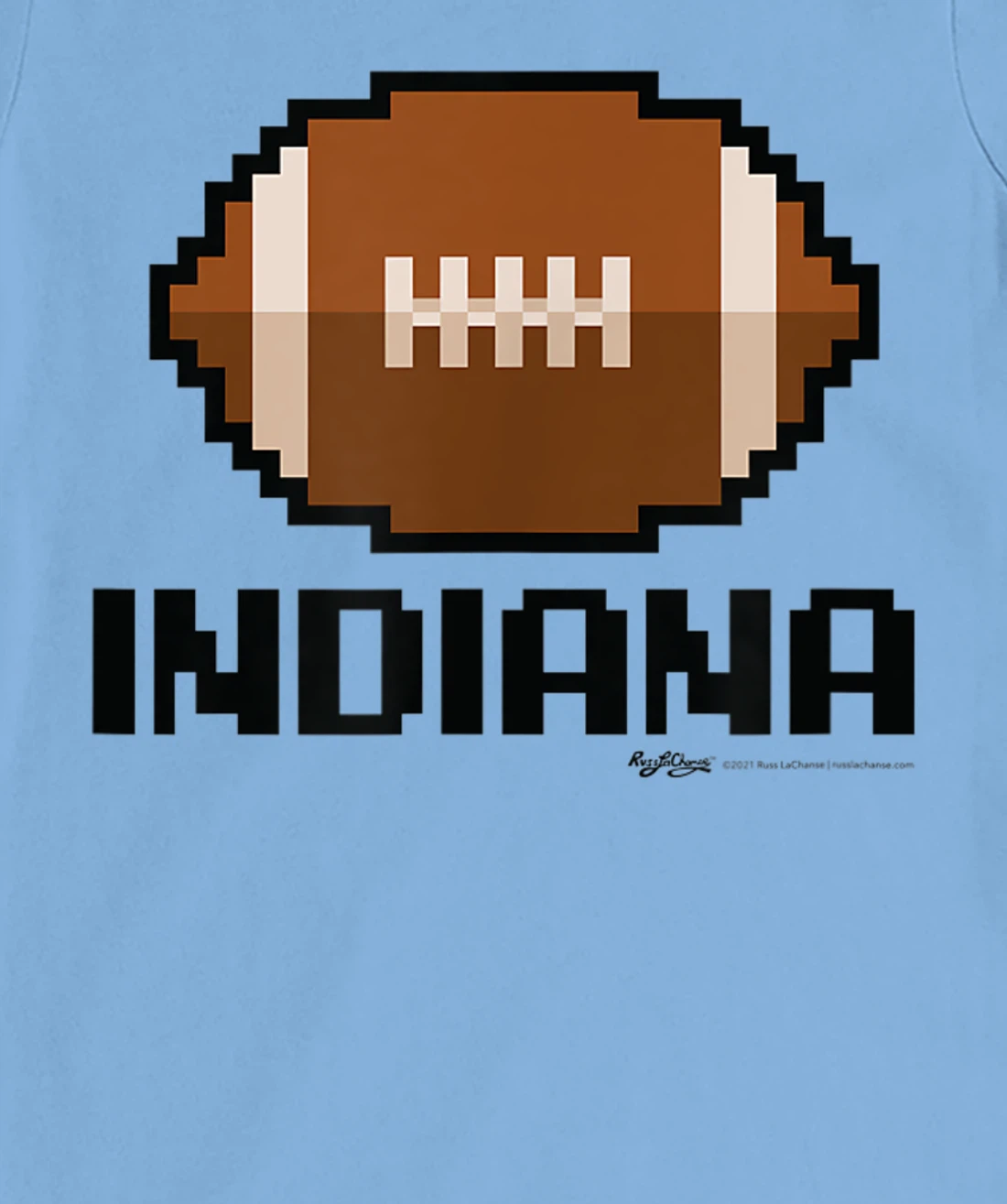 Womens Gamer Football Indiana 8-Bit State T-Shirt, Women T-Shirt
