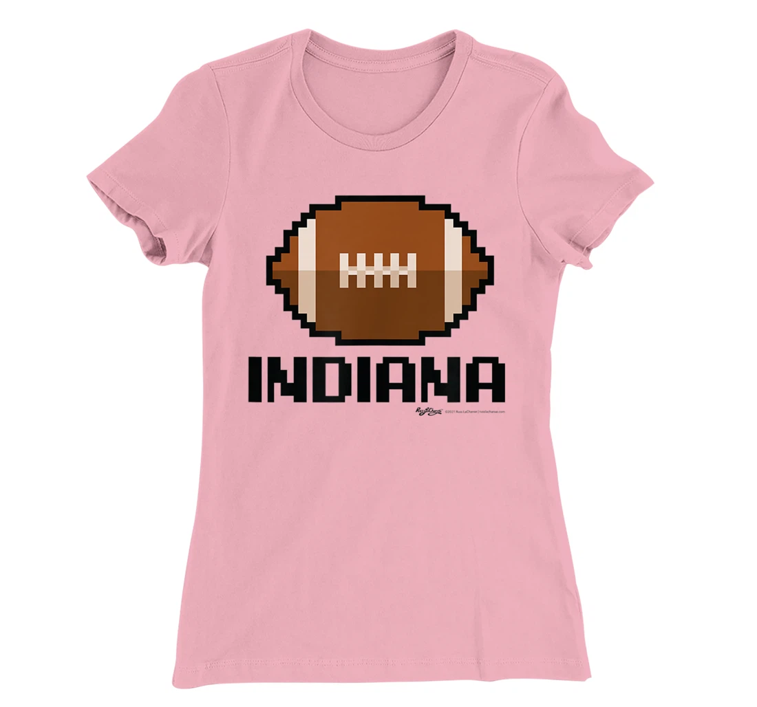 Womens Gamer Football Indiana 8-Bit State T-Shirt, Women T-Shirt