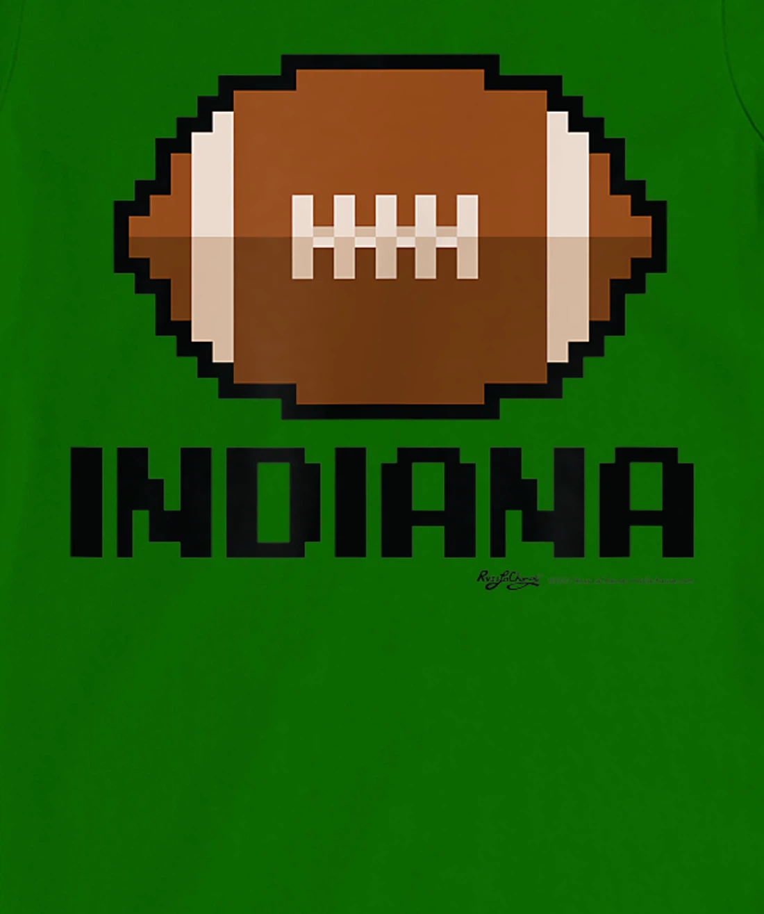 Womens Gamer Football Indiana 8-Bit State T-Shirt, Women T-Shirt