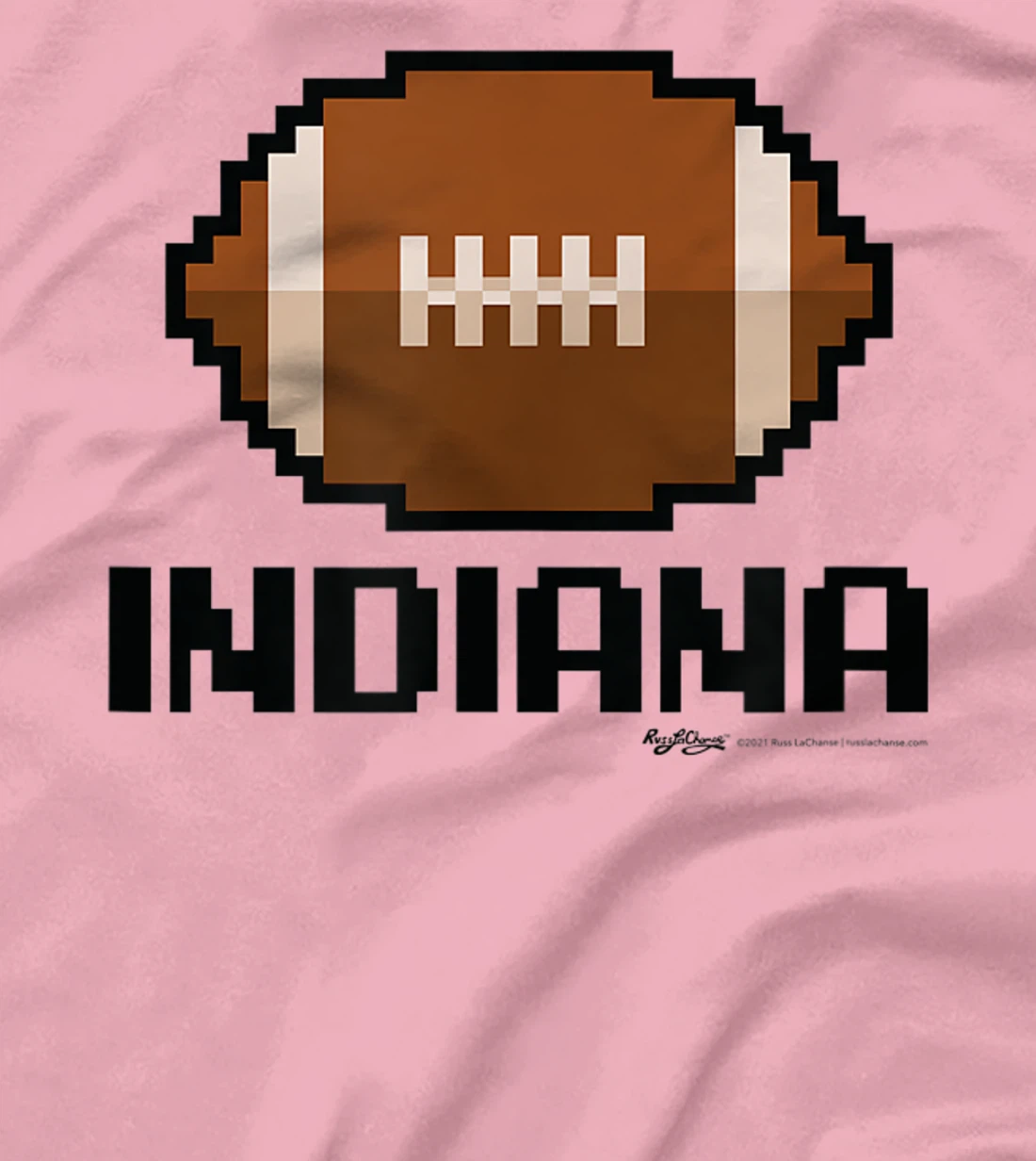 Womens Gamer Football Indiana 8-Bit State T-Shirt, Women T-Shirt