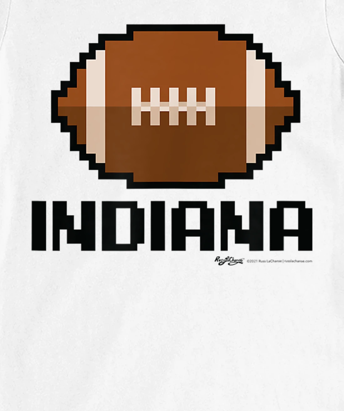 Womens Gamer Football Indiana 8-Bit State T-Shirt, Women T-Shirt