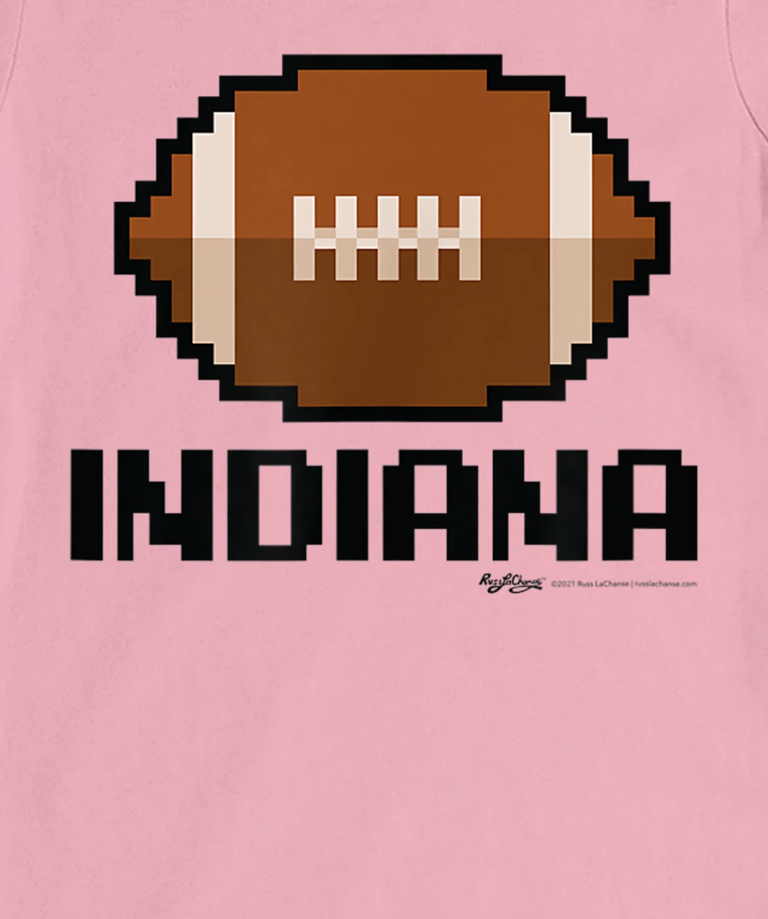 Womens Gamer Football Indiana 8-Bit State T-Shirt, Women T-Shirt