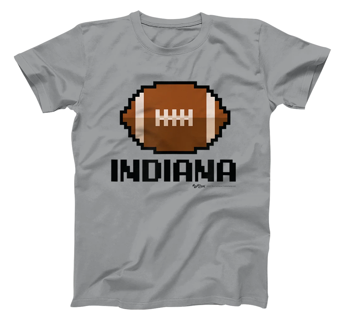 Womens Gamer Football Indiana 8-Bit State T-Shirt, Women T-Shirt