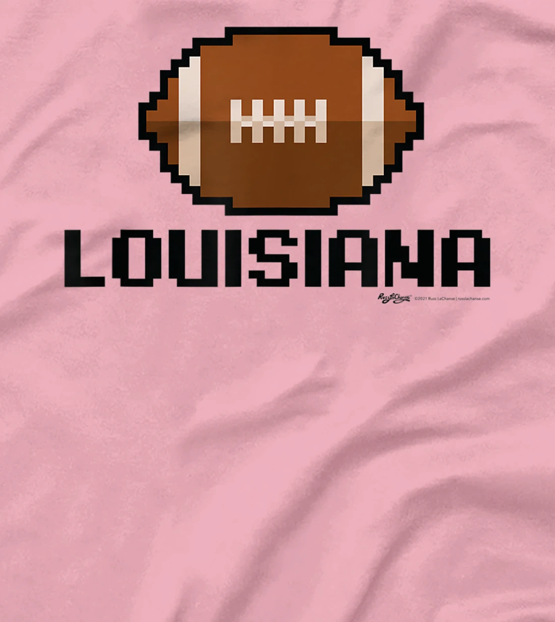Womens Gamer Football Louisiana 8-Bit State T-Shirt, Women T-Shirt