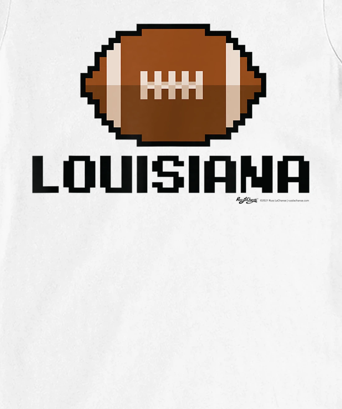 Womens Gamer Football Louisiana 8-Bit State T-Shirt, Women T-Shirt