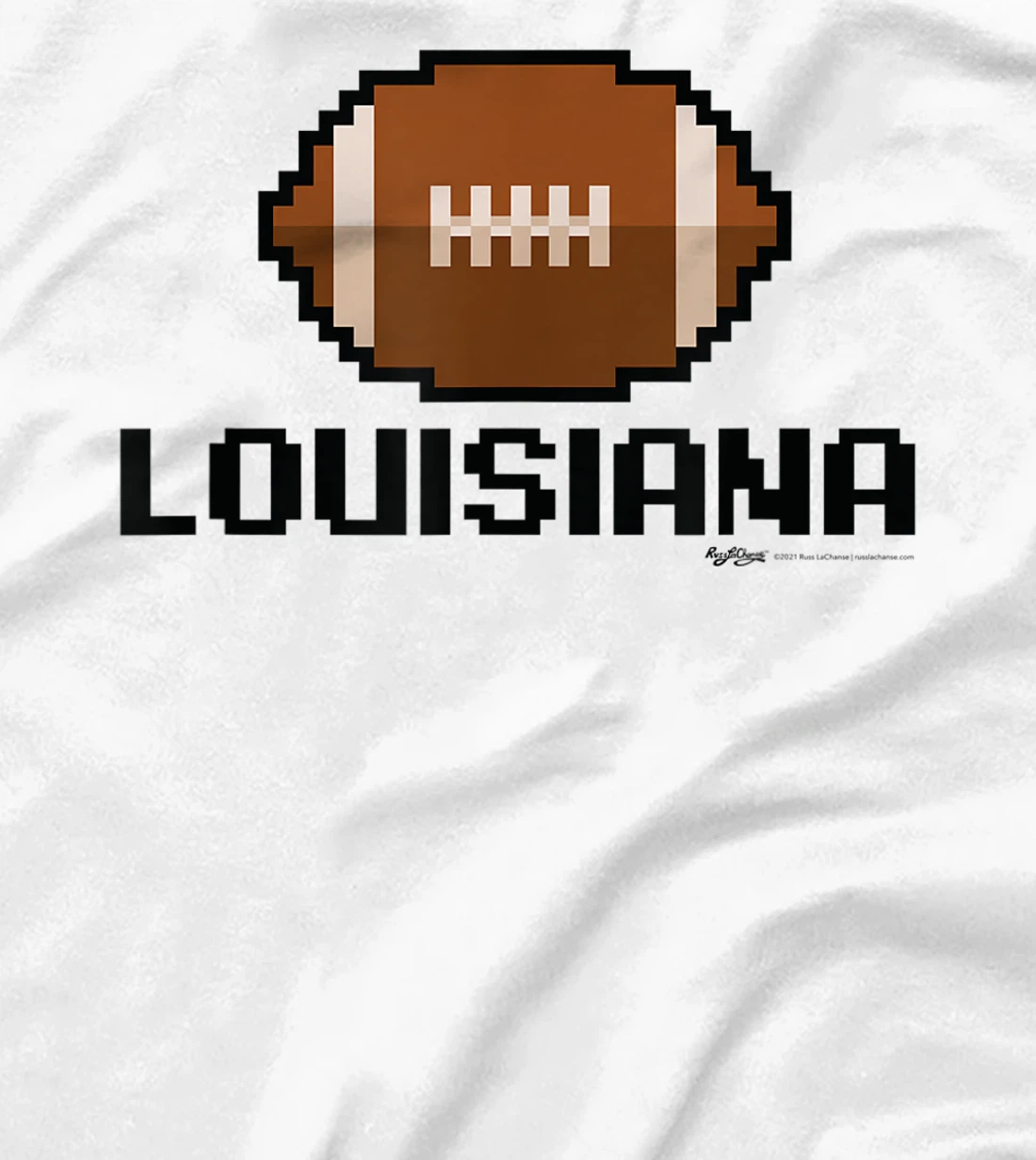 Womens Gamer Football Louisiana 8-Bit State T-Shirt, Women T-Shirt