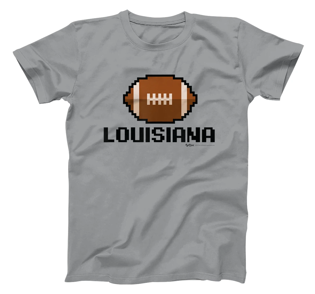 Womens Gamer Football Louisiana 8-Bit State T-Shirt, Women T-Shirt