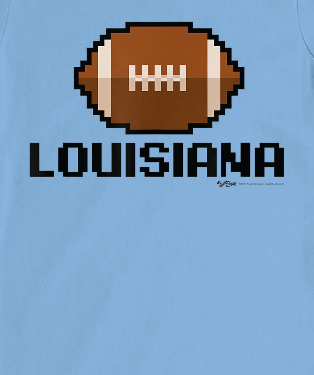 Womens Gamer Football Louisiana 8-Bit State T-Shirt, Women T-Shirt