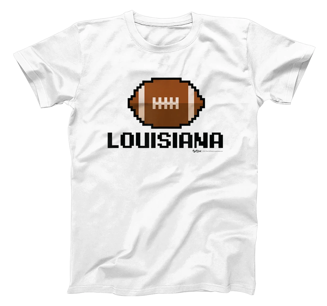 Womens Gamer Football Louisiana 8-Bit State T-Shirt, Women T-Shirt