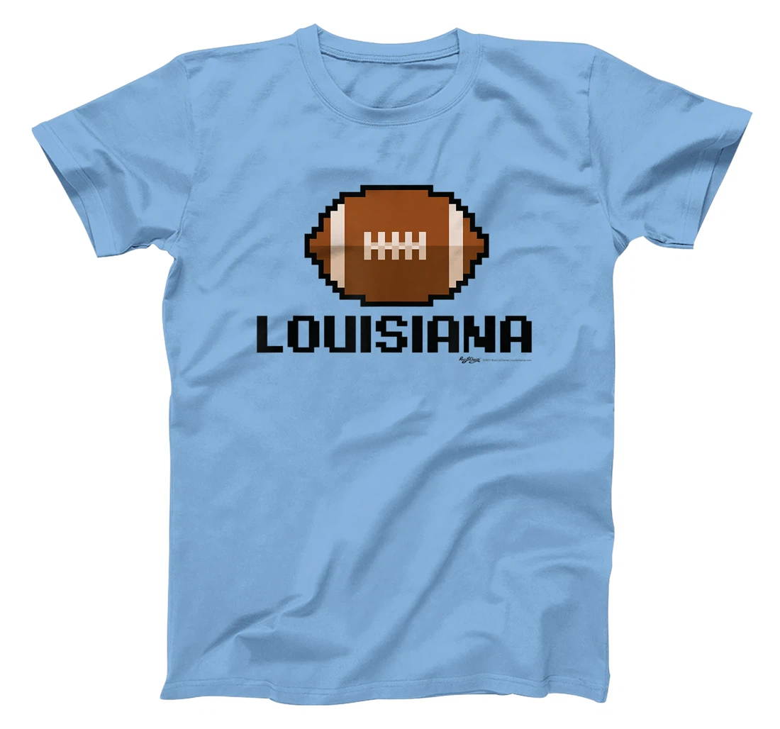 Womens Gamer Football Louisiana 8-Bit State T-Shirt, Women T-Shirt