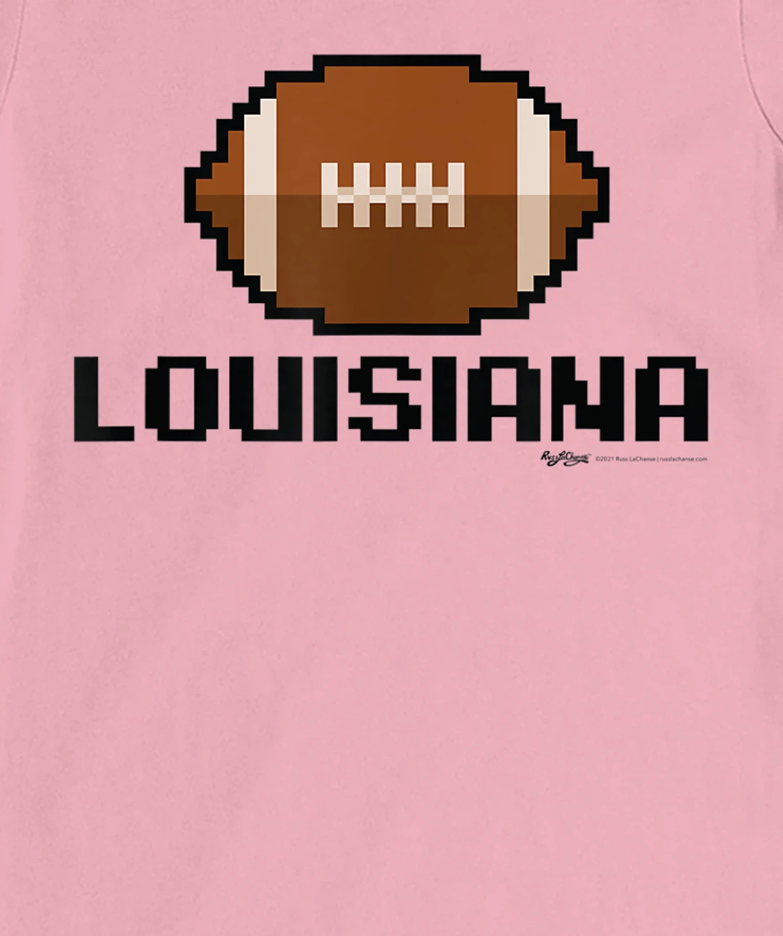 Womens Gamer Football Louisiana 8-Bit State T-Shirt, Women T-Shirt