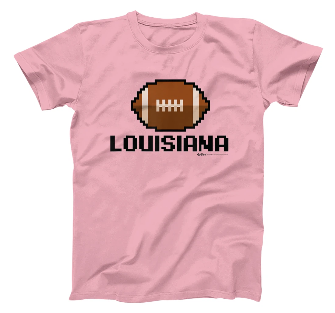 Womens Gamer Football Louisiana 8-Bit State T-Shirt, Women T-Shirt