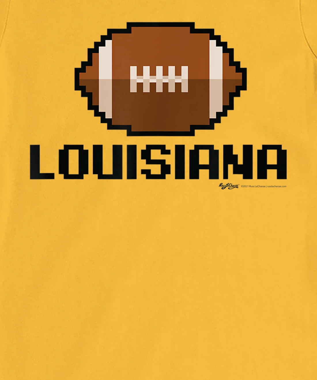 Womens Gamer Football Louisiana 8-Bit State T-Shirt, Women T-Shirt