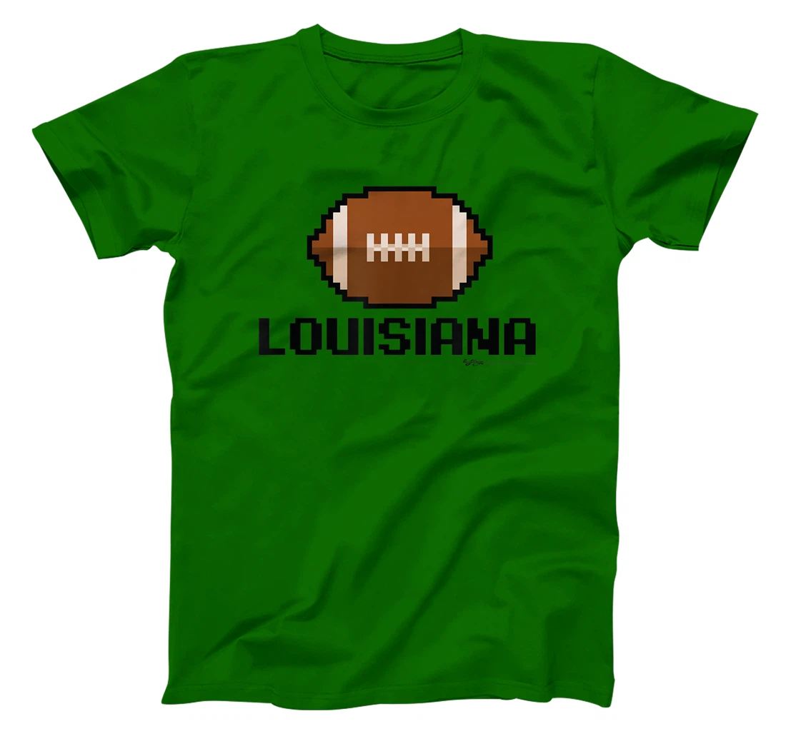 Womens Gamer Football Louisiana 8-Bit State T-Shirt, Women T-Shirt