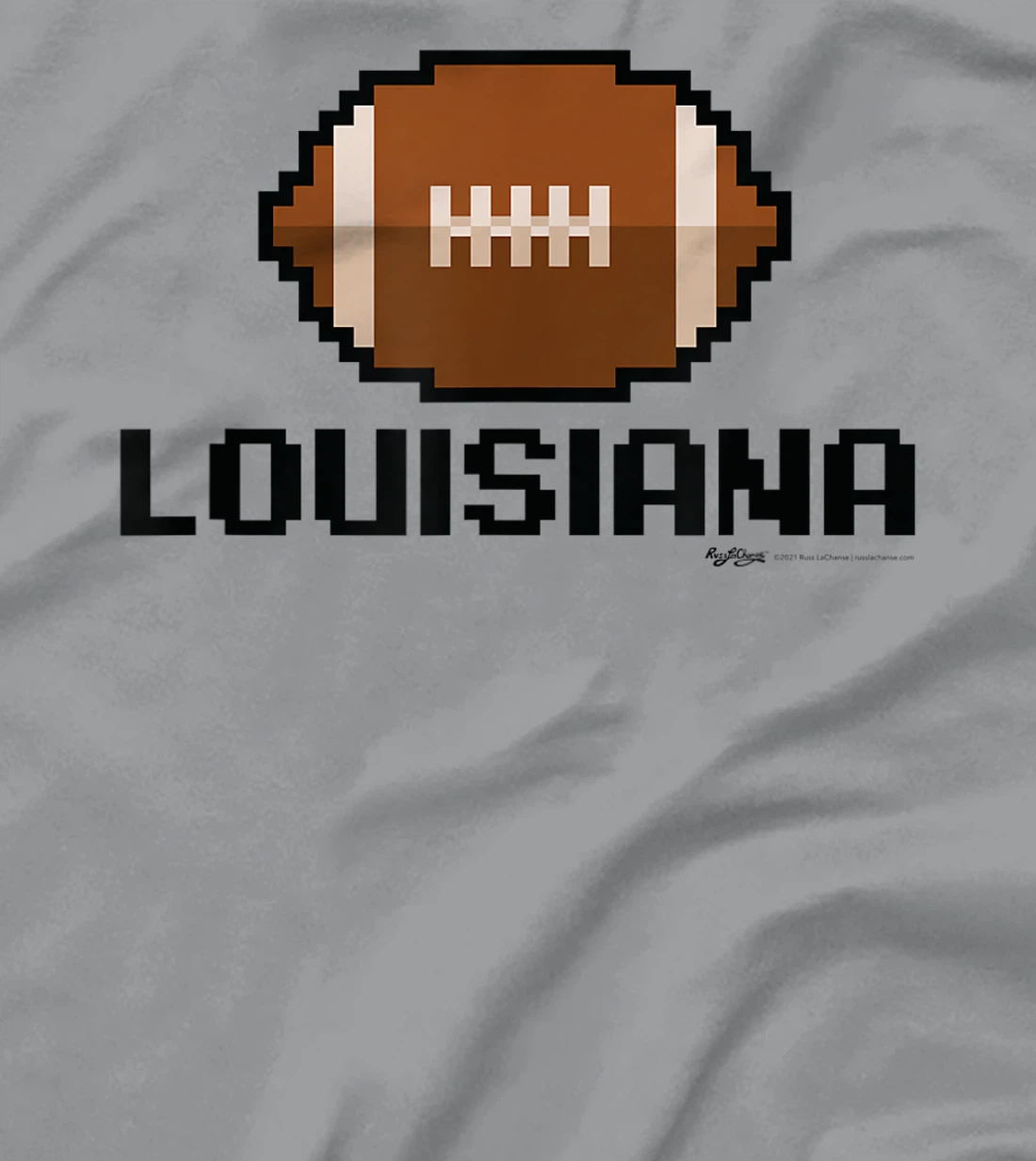 Womens Gamer Football Louisiana 8-Bit State T-Shirt, Women T-Shirt