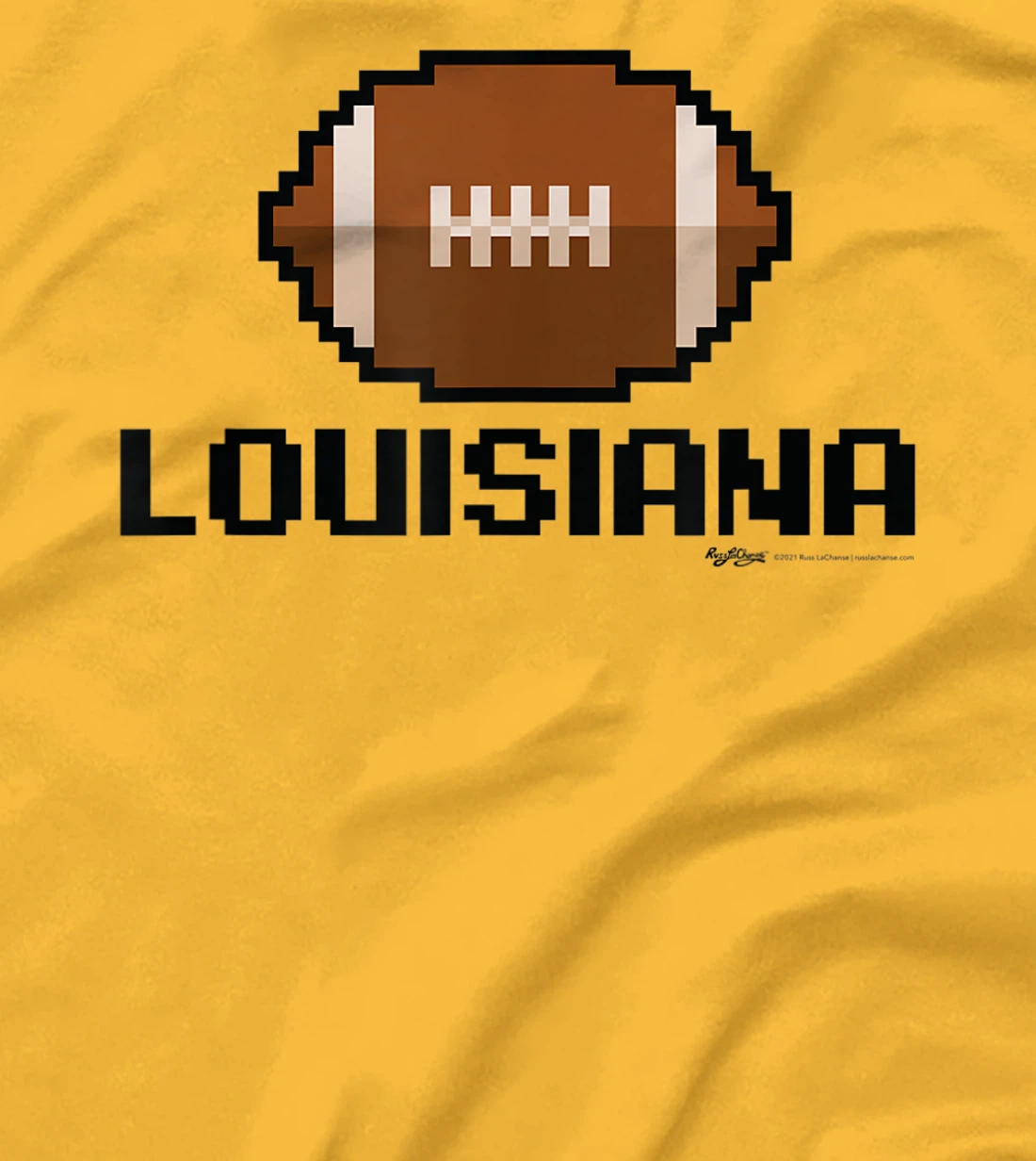 Womens Gamer Football Louisiana 8-Bit State T-Shirt, Women T-Shirt