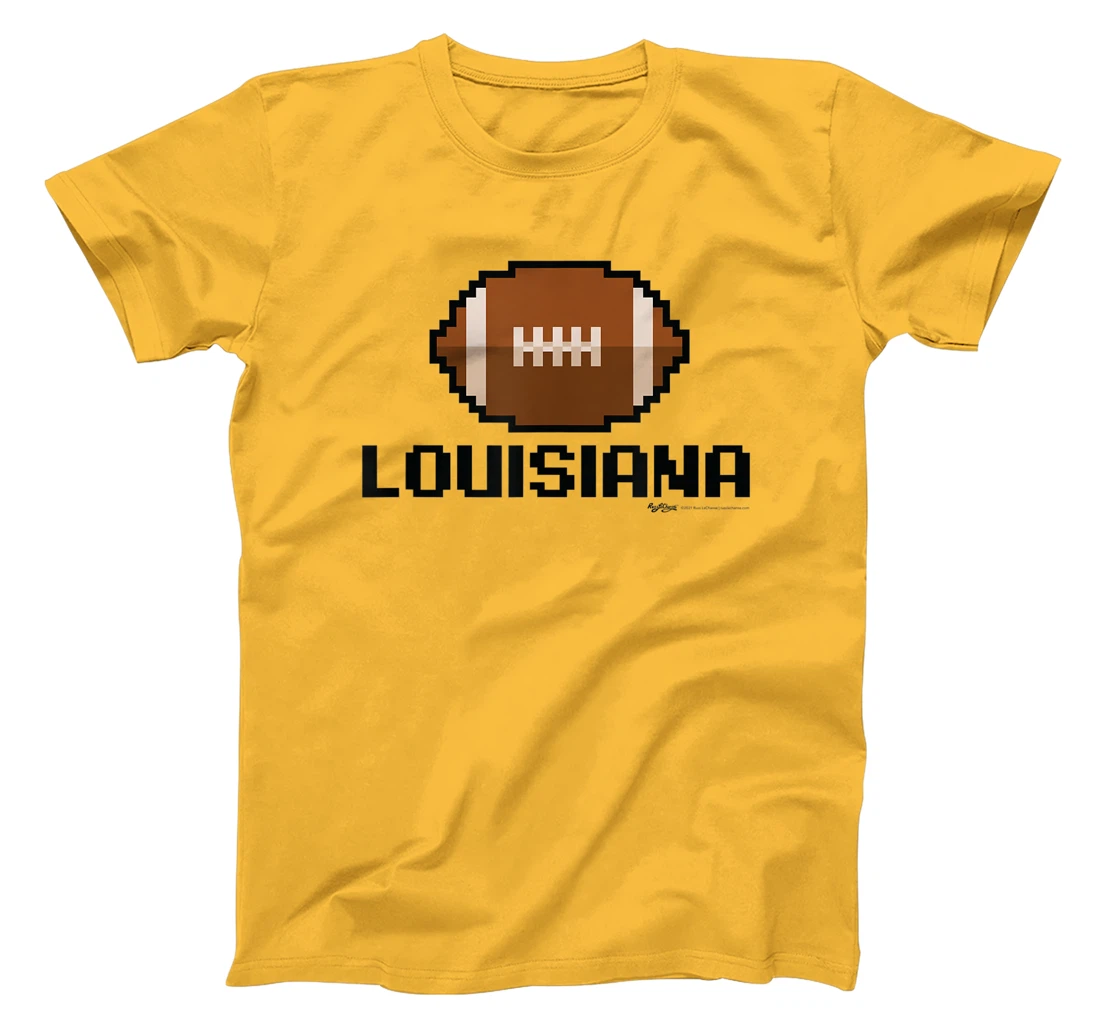 Womens Gamer Football Louisiana 8-Bit State T-Shirt, Women T-Shirt