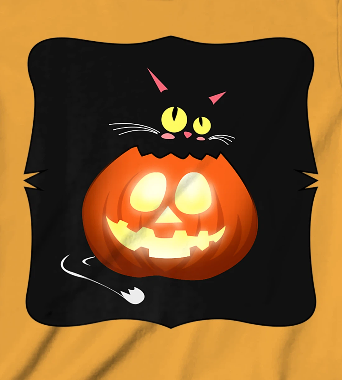 Womens Kawaii Black Cat Pumpkin Head Treat or Trick Costume T-Shirt, Kid T-Shirt and Women T-Shirt