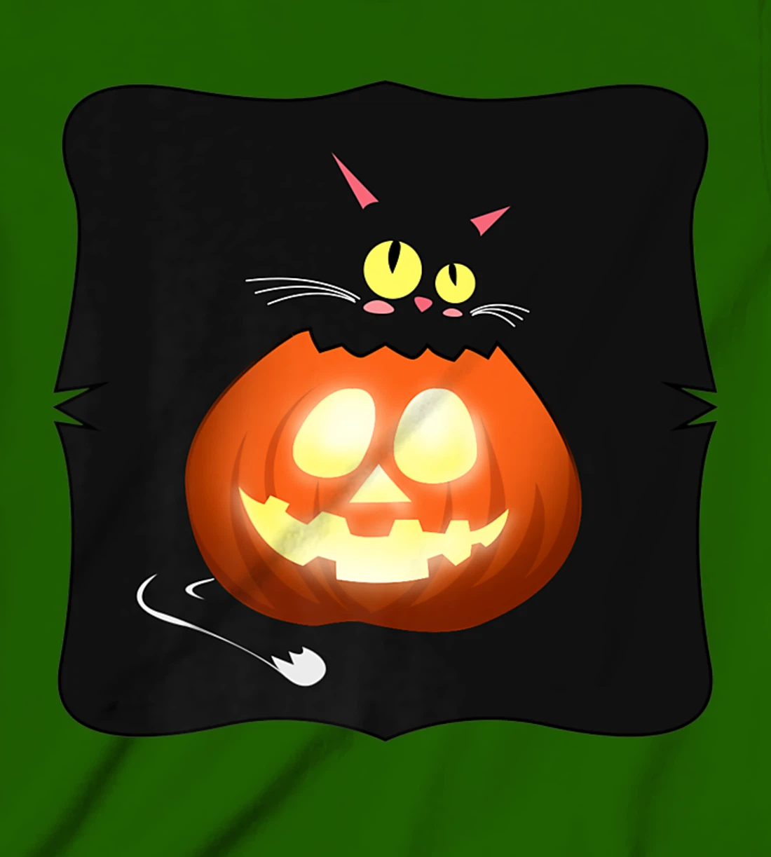 Womens Kawaii Black Cat Pumpkin Head Treat or Trick Costume T-Shirt, Kid T-Shirt and Women T-Shirt