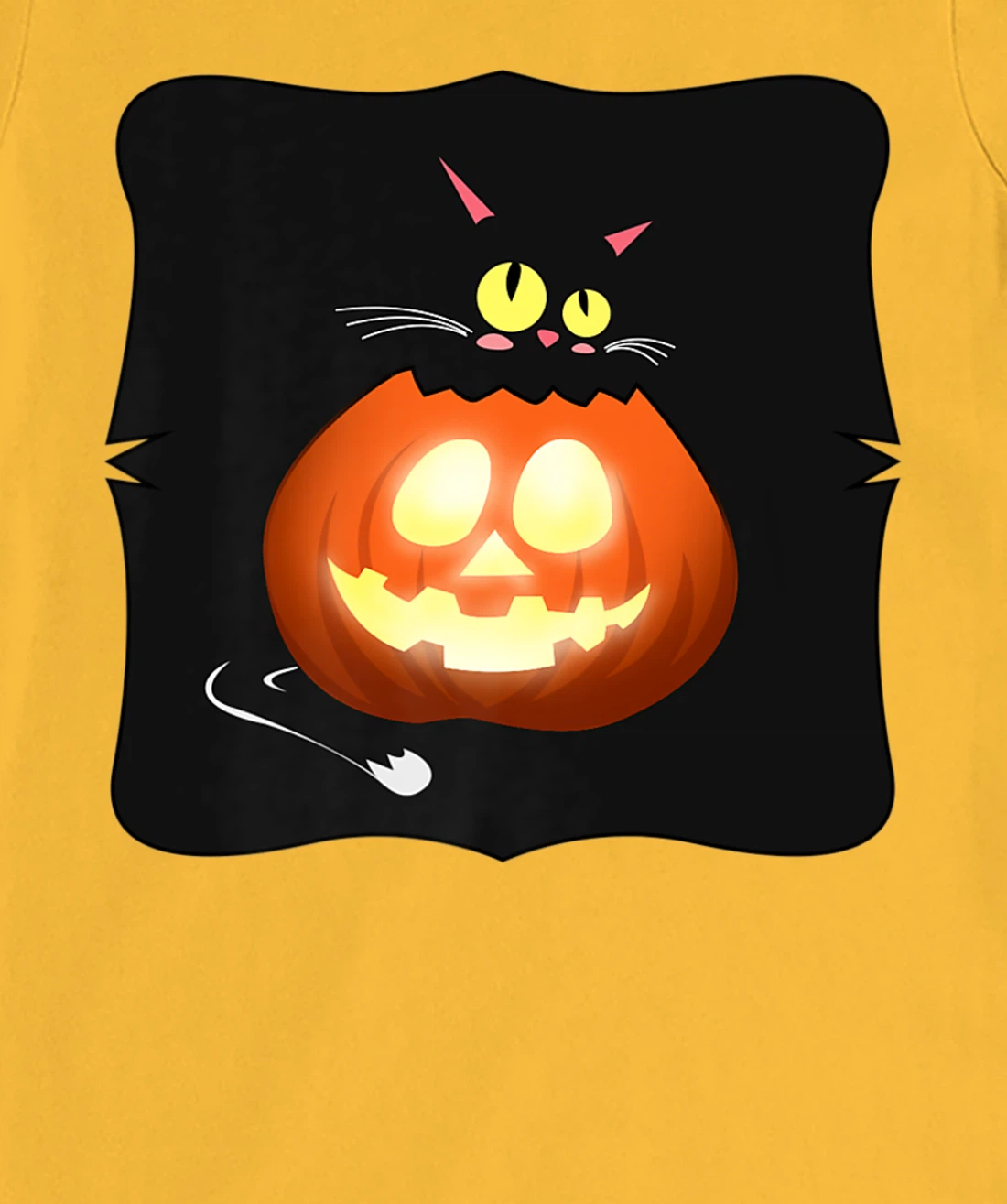 Womens Kawaii Black Cat Pumpkin Head Treat or Trick Costume T-Shirt, Kid T-Shirt and Women T-Shirt