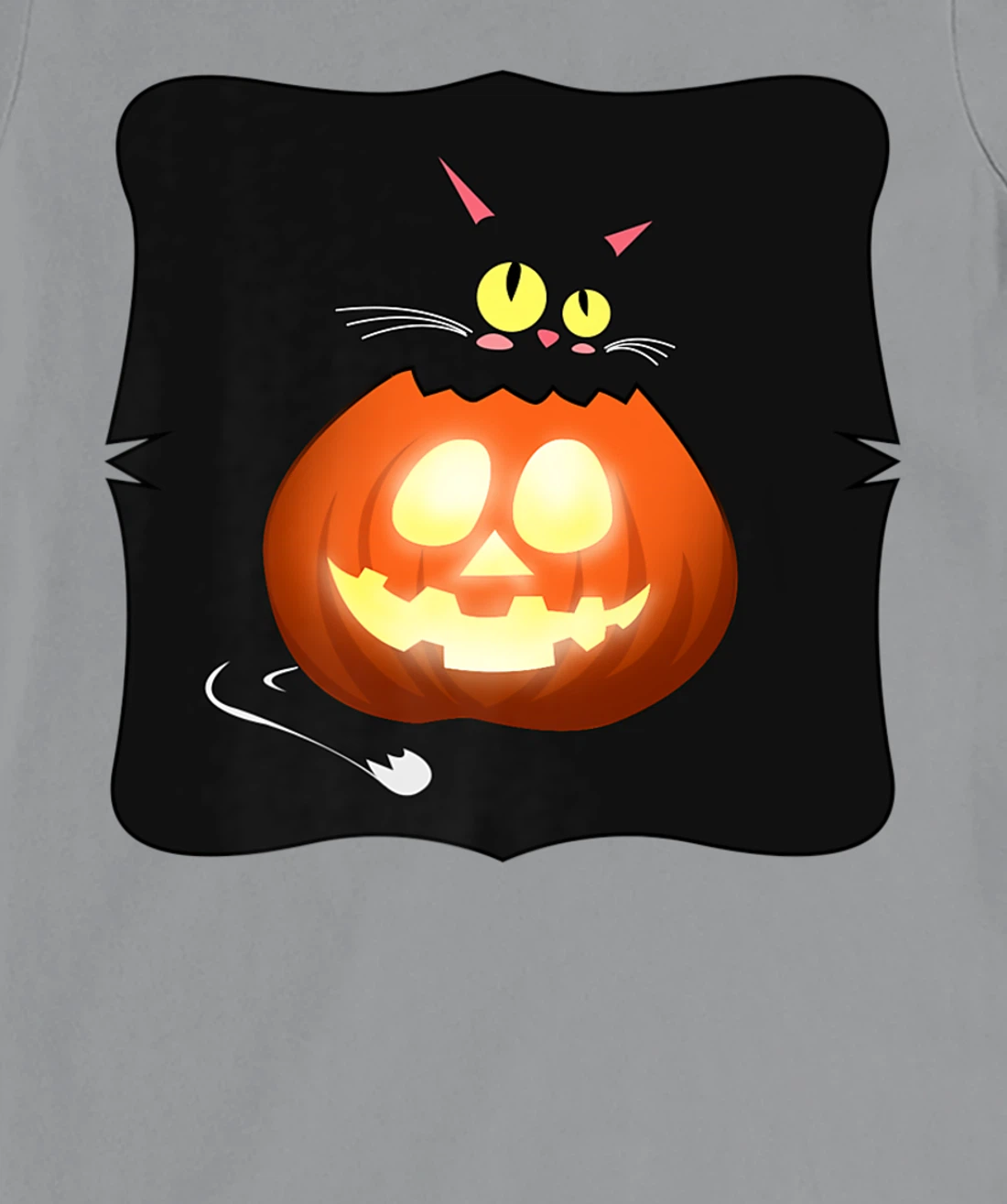 Womens Kawaii Black Cat Pumpkin Head Treat or Trick Costume T-Shirt, Kid T-Shirt and Women T-Shirt
