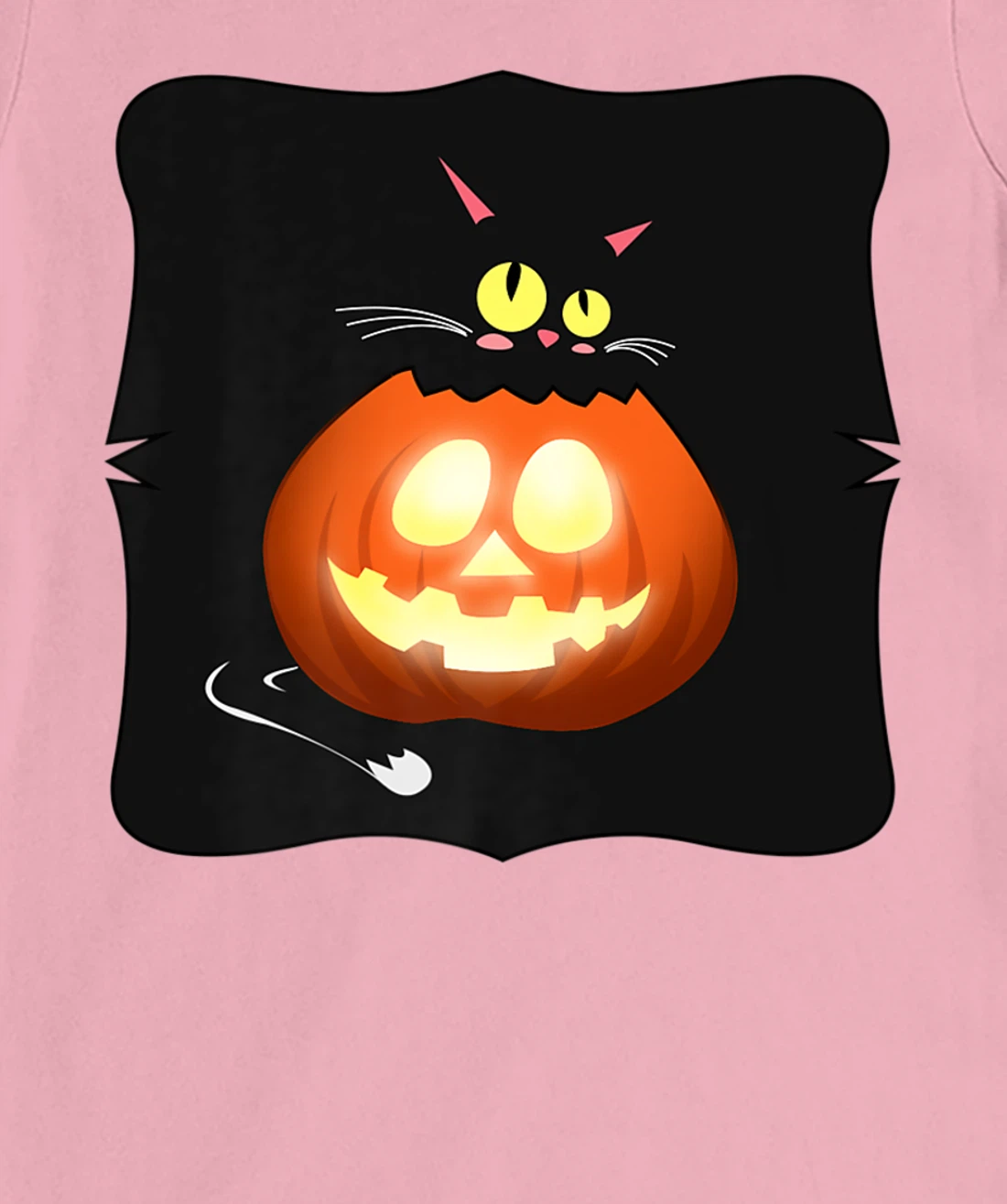 Womens Kawaii Black Cat Pumpkin Head Treat or Trick Costume T-Shirt, Kid T-Shirt and Women T-Shirt