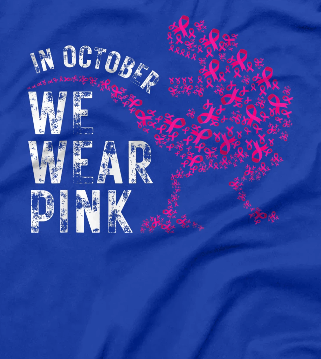 In October We Wear Pink Breast Cancer Awareness Warrior Trex T-Shirt, Kid T-Shirt and Women T-Shirt