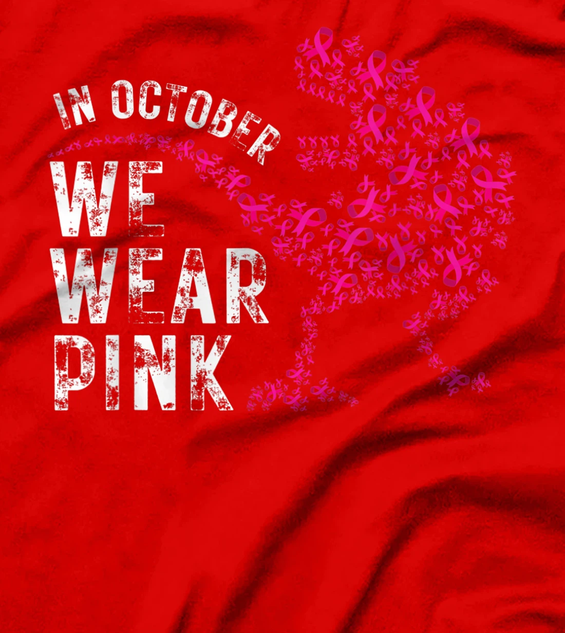 In October We Wear Pink Breast Cancer Awareness Warrior Trex T-Shirt, Kid T-Shirt and Women T-Shirt