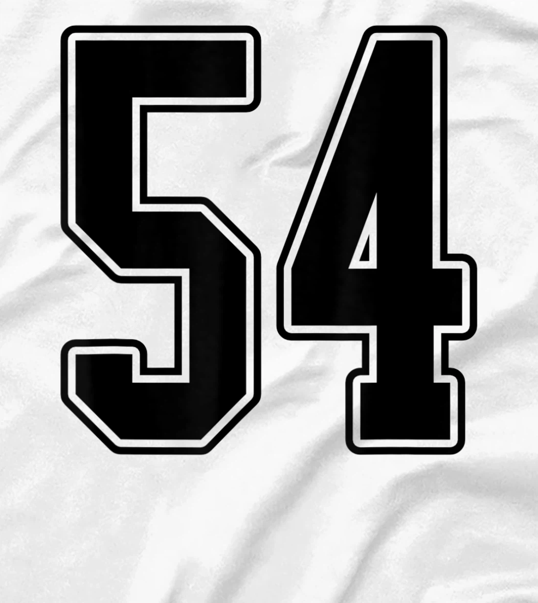 Womens #54 Black Outline Number 54 Sports Fan Jersey Style Easy T-Shirt, Kid T-Shirt and Women T-Shirt