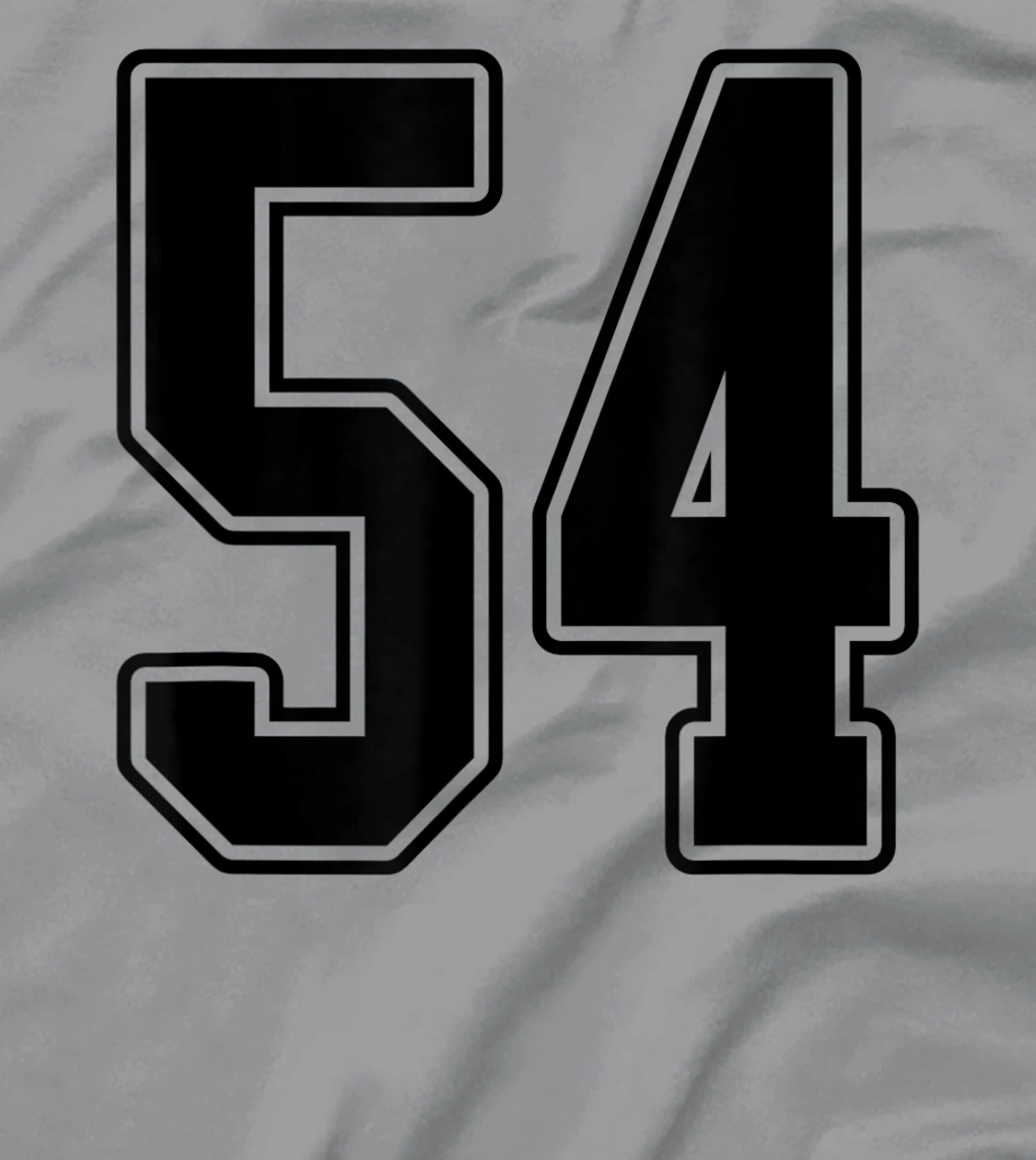 Womens #54 Black Outline Number 54 Sports Fan Jersey Style Easy T-Shirt, Kid T-Shirt and Women T-Shirt