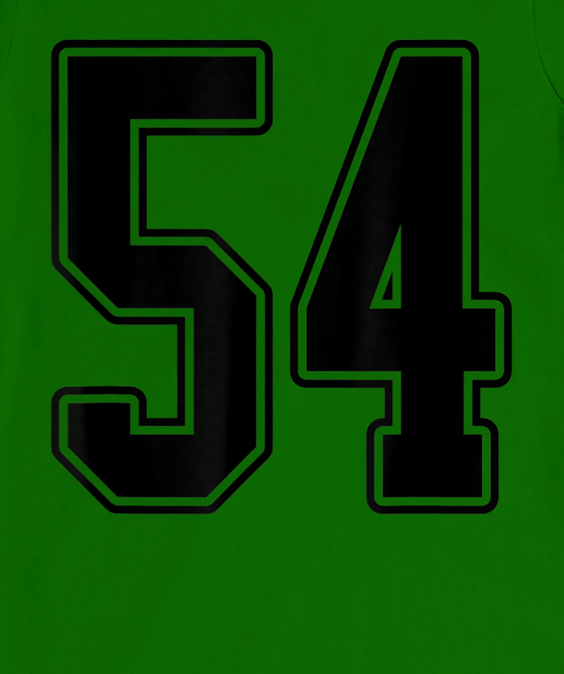 Womens #54 Black Outline Number 54 Sports Fan Jersey Style Easy T-Shirt, Kid T-Shirt and Women T-Shirt