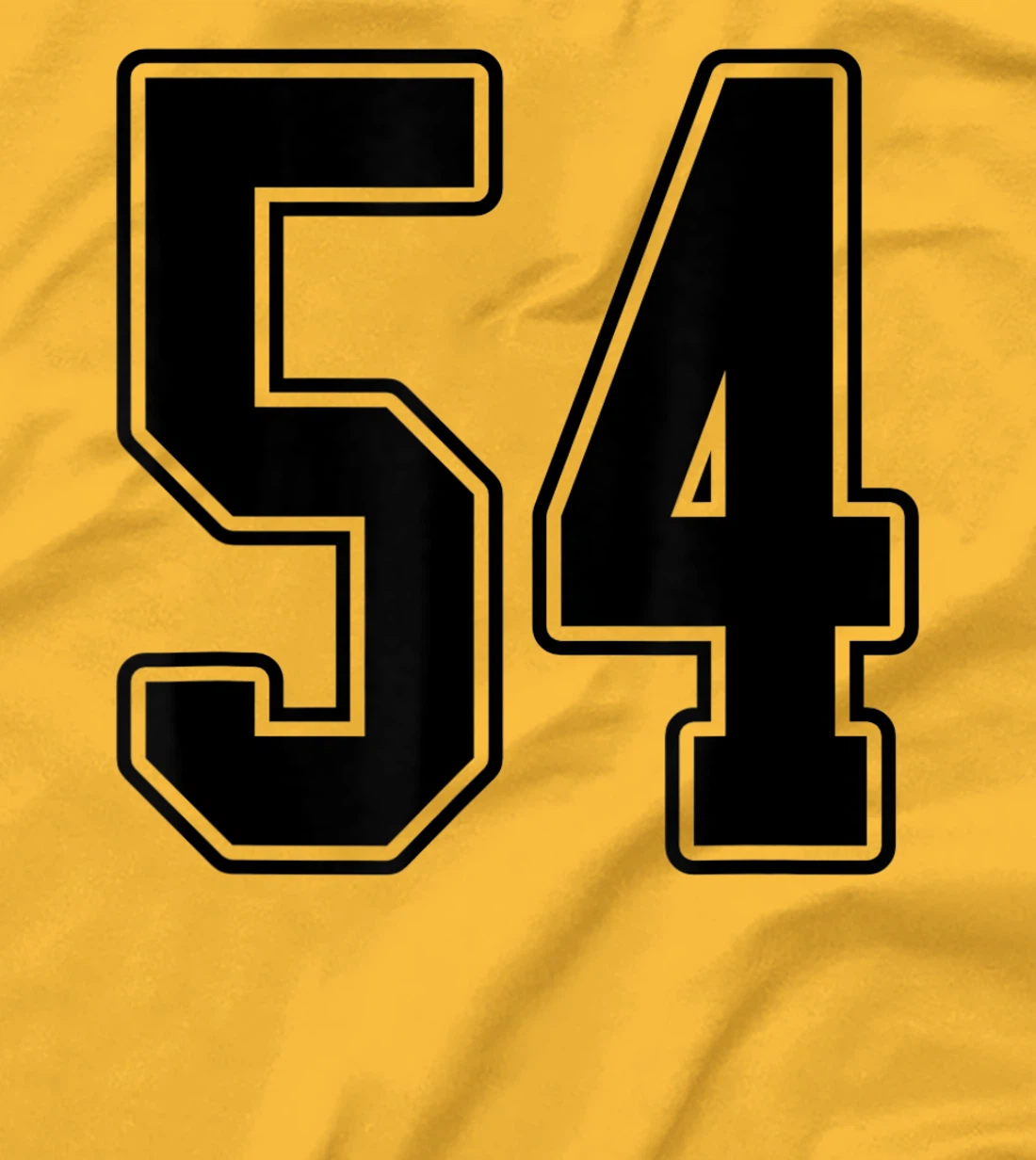 Womens #54 Black Outline Number 54 Sports Fan Jersey Style Easy T-Shirt, Kid T-Shirt and Women T-Shirt