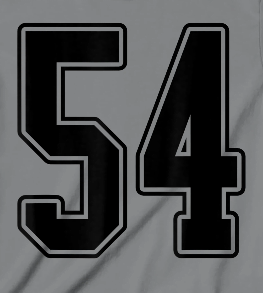 Womens #54 Black Outline Number 54 Sports Fan Jersey Style Easy T-Shirt, Kid T-Shirt and Women T-Shirt