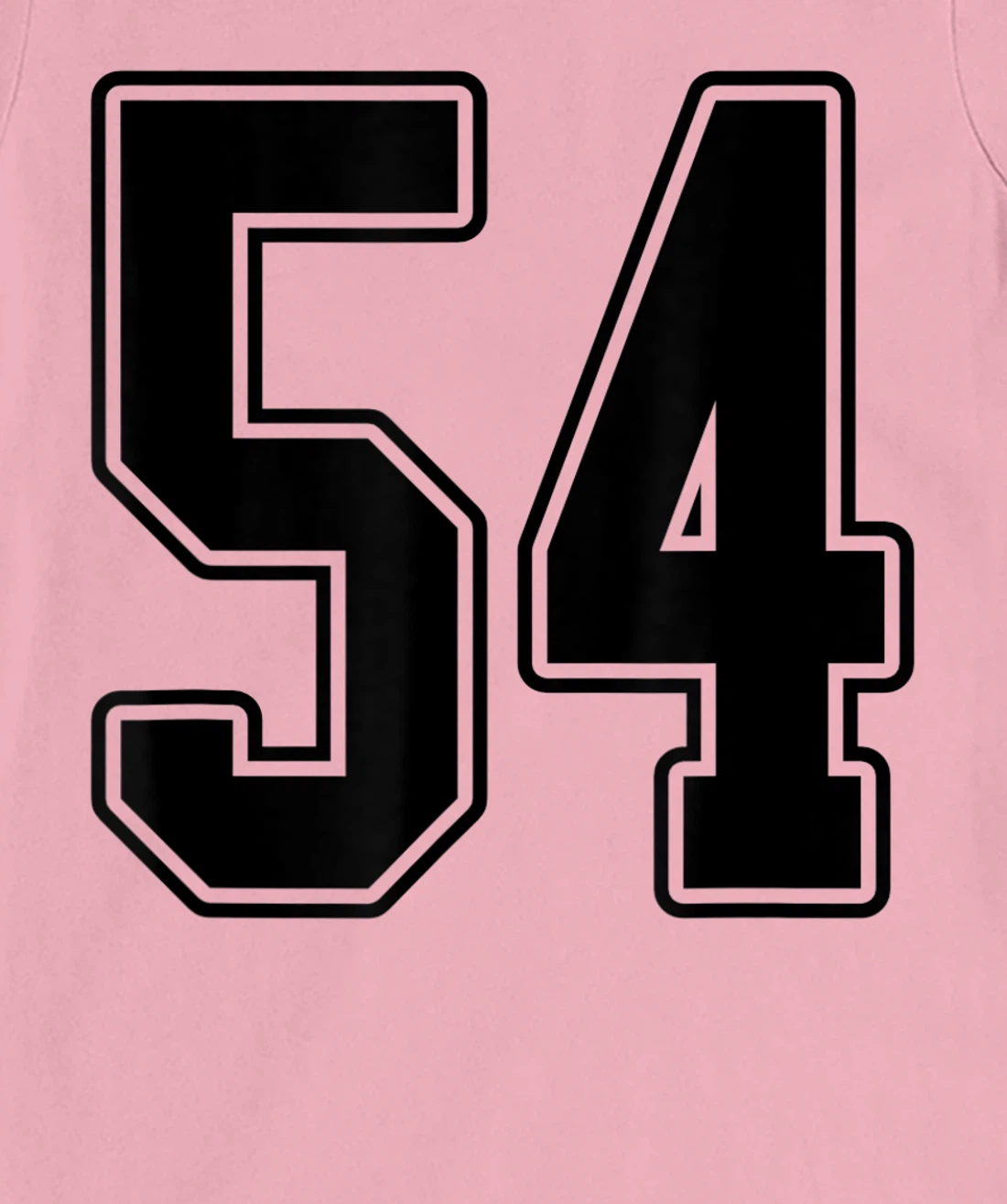 Womens #54 Black Outline Number 54 Sports Fan Jersey Style Easy T-Shirt, Kid T-Shirt and Women T-Shirt