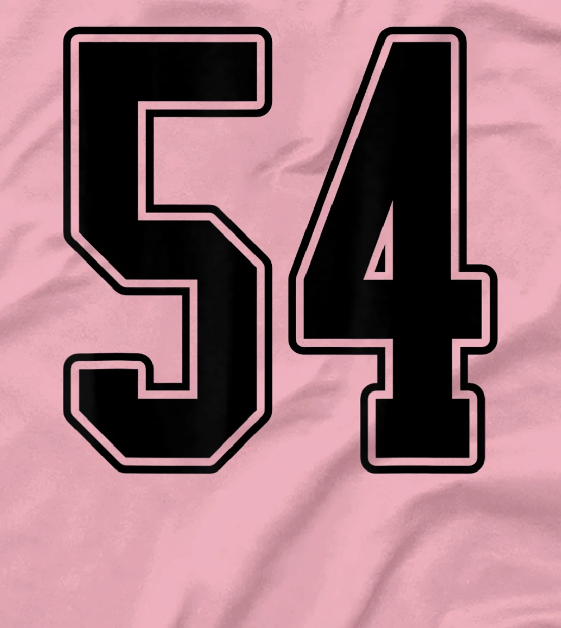 Womens #54 Black Outline Number 54 Sports Fan Jersey Style Easy T-Shirt, Kid T-Shirt and Women T-Shirt