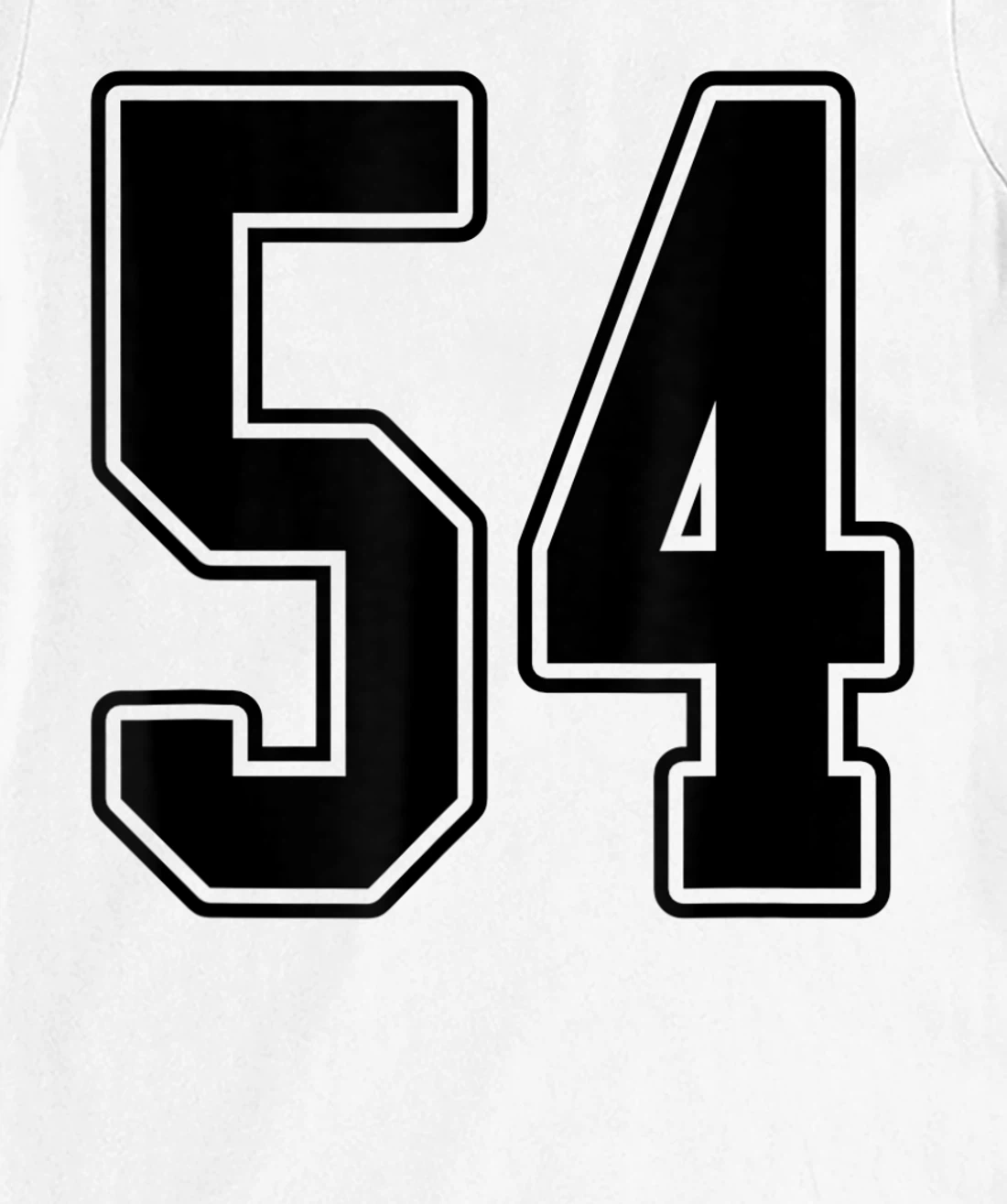 Womens #54 Black Outline Number 54 Sports Fan Jersey Style Easy T-Shirt, Kid T-Shirt and Women T-Shirt