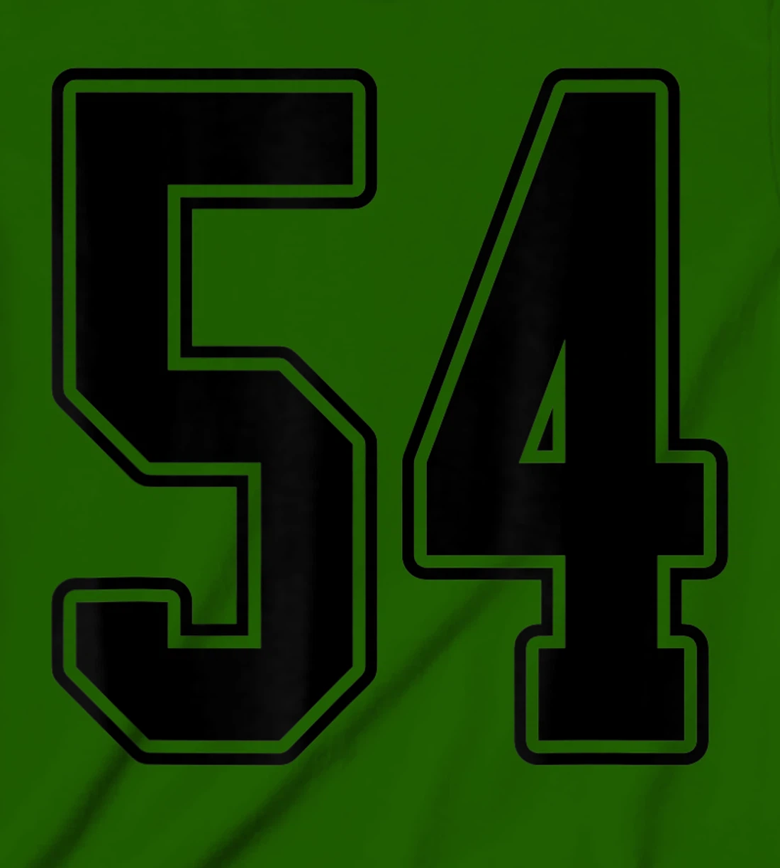 Womens #54 Black Outline Number 54 Sports Fan Jersey Style Easy T-Shirt, Kid T-Shirt and Women T-Shirt