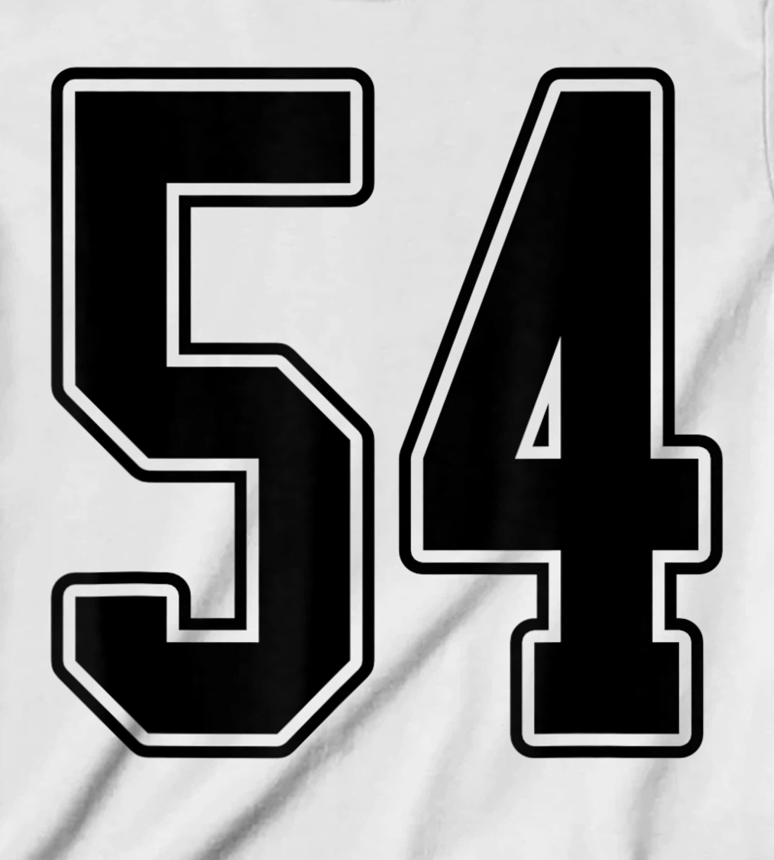 Womens #54 Black Outline Number 54 Sports Fan Jersey Style Easy T-Shirt, Kid T-Shirt and Women T-Shirt