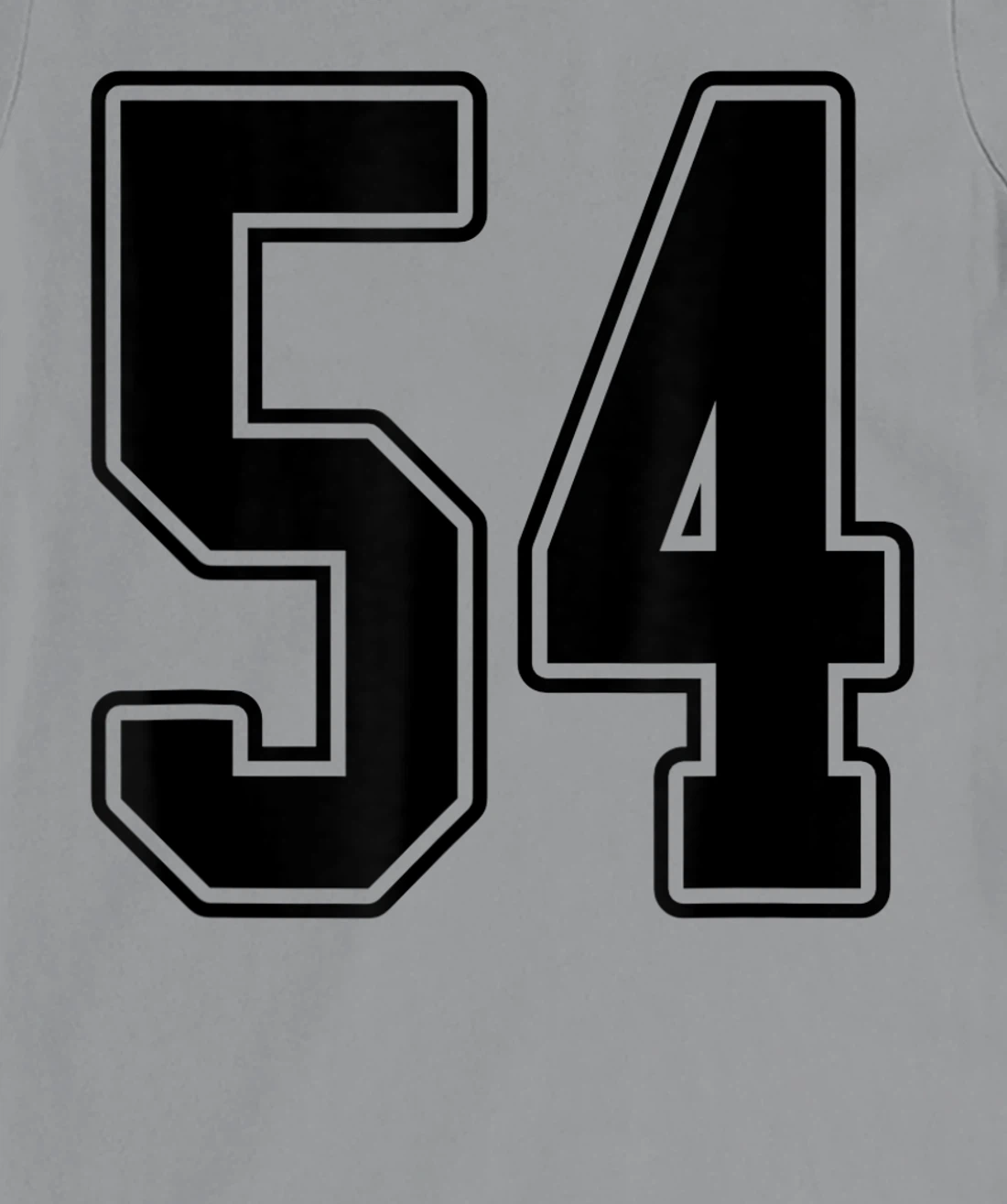 Womens #54 Black Outline Number 54 Sports Fan Jersey Style Easy T-Shirt, Kid T-Shirt and Women T-Shirt