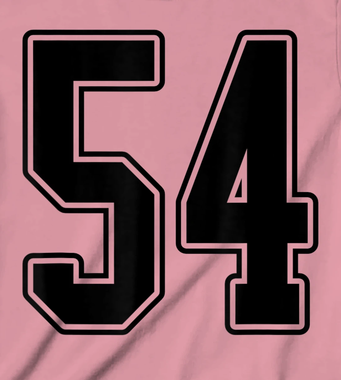 Womens #54 Black Outline Number 54 Sports Fan Jersey Style Easy T-Shirt, Kid T-Shirt and Women T-Shirt