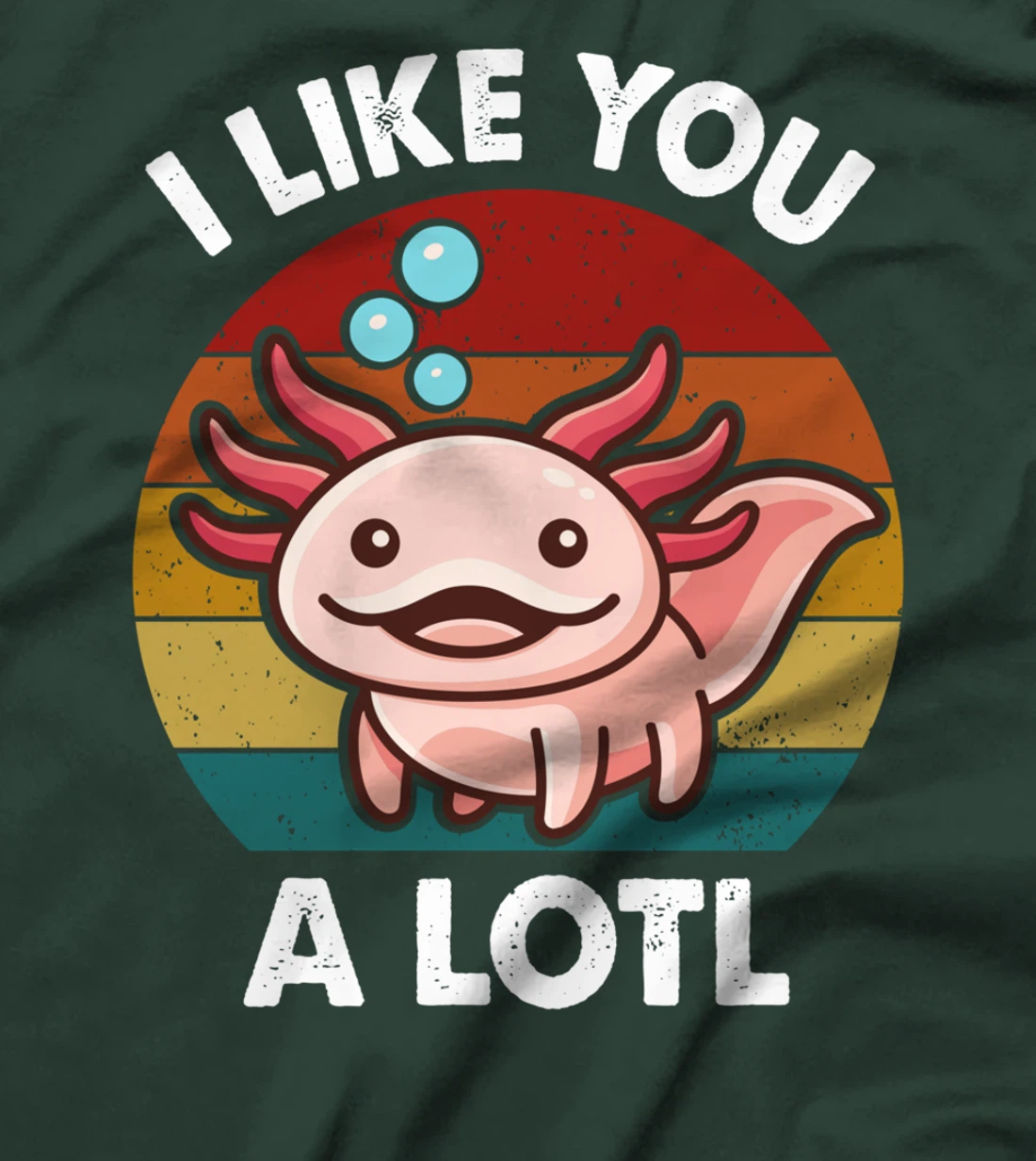 Cute Axolotl Lover I Like You Alotl Salamander Vintage Retro T-Shirt