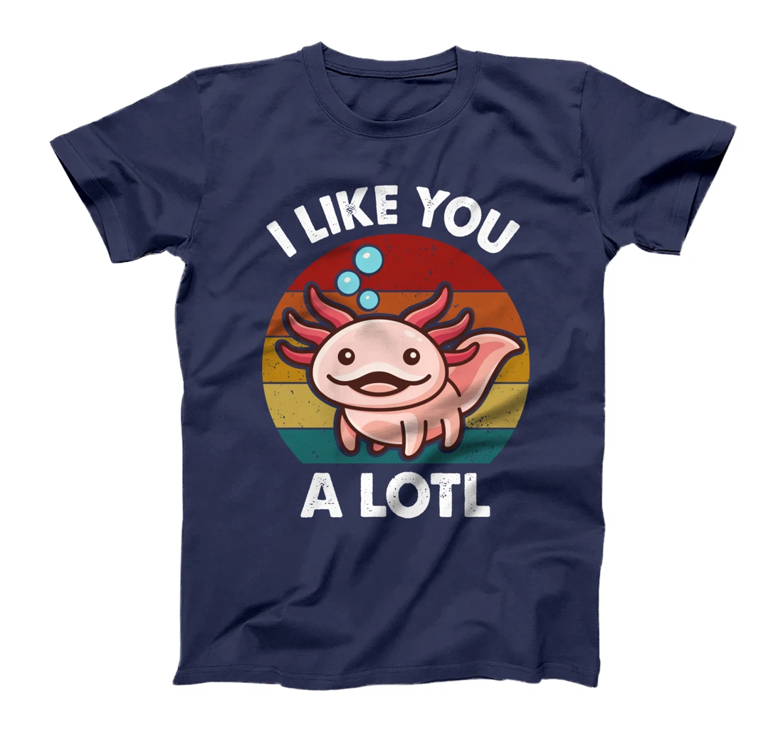 Cute Axolotl Lover I Like You Alotl Salamander Vintage Retro T-Shirt