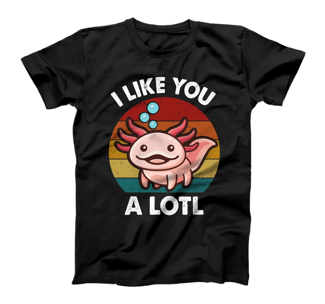 Cute Axolotl Lover I Like You Alotl Salamander Vintage Retro T-Shirt