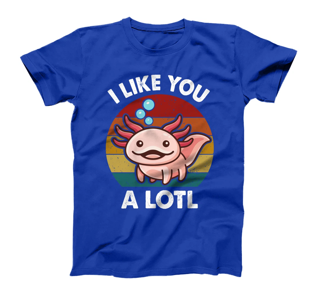 Cute Axolotl Lover I Like You Alotl Salamander Vintage Retro T-Shirt